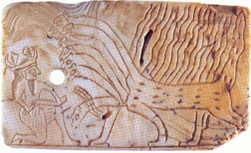 Ninurta vs 7-Headed Dragon (Original) (Mesoptamian Art 2800 BCE)