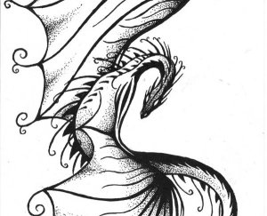 Tribal Dragon Tattoo by Leahriel (detail)