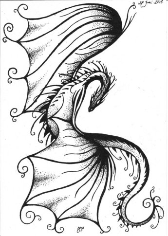 Tribal Dragon Tattoo by Leahriel