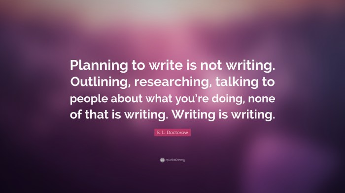 EL Doctorow Quote - Planning