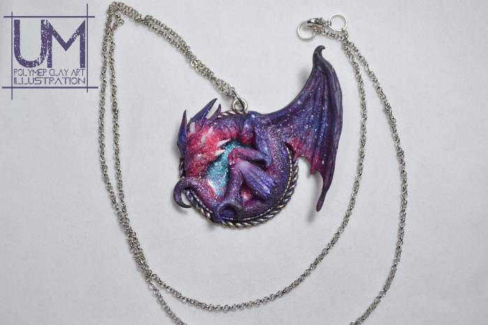 Galaxy Dragon Pendant by Umberto M