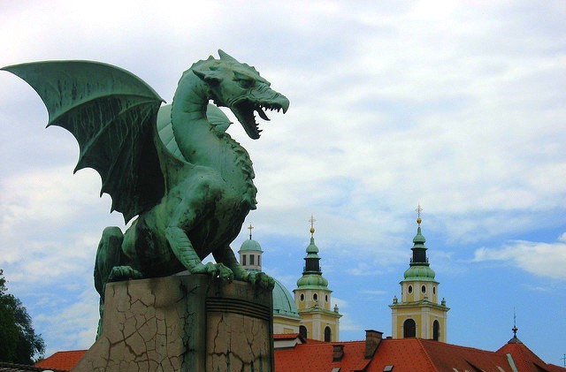 Dragon on Ljubljana Bridge by Victoria Reay