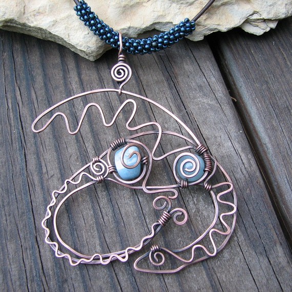 Sleeping Dragon Necklace by FoxandMoon