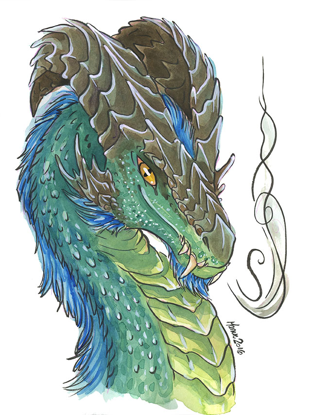 Emerald dragon by ManueC