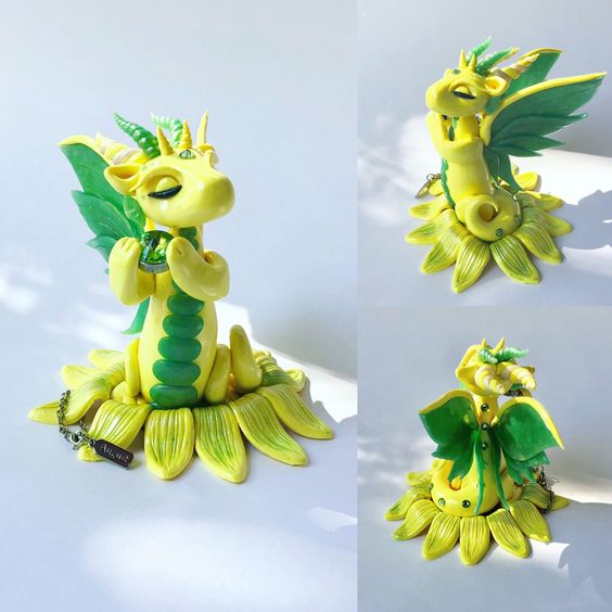 AugustBstonePeridotClayDragon-byKaijuClayCreat